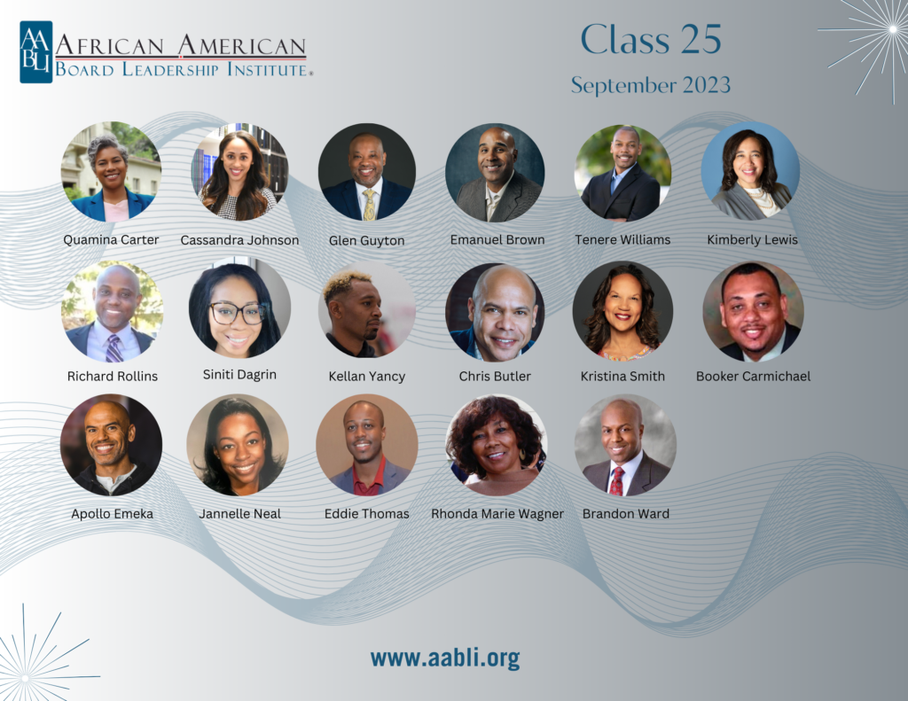 Board Leadership Class #25 September 2023 | AABLI - African American ...